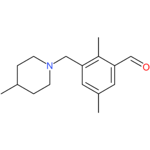 2,5-dimethyl-3-((4-methylpiperidin-1-yl)methyl)benzaldehyde