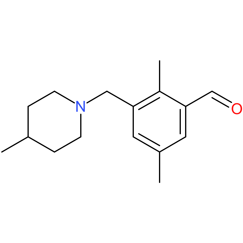 2,5-dimethyl-3-((4-methylpiperidin-1-yl)methyl)benzaldehyde
