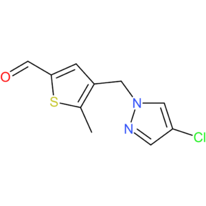 4-((4-chloro-1H-pyrazol-1-yl)methyl)-5-methylthiophene-2-carbaldehyde