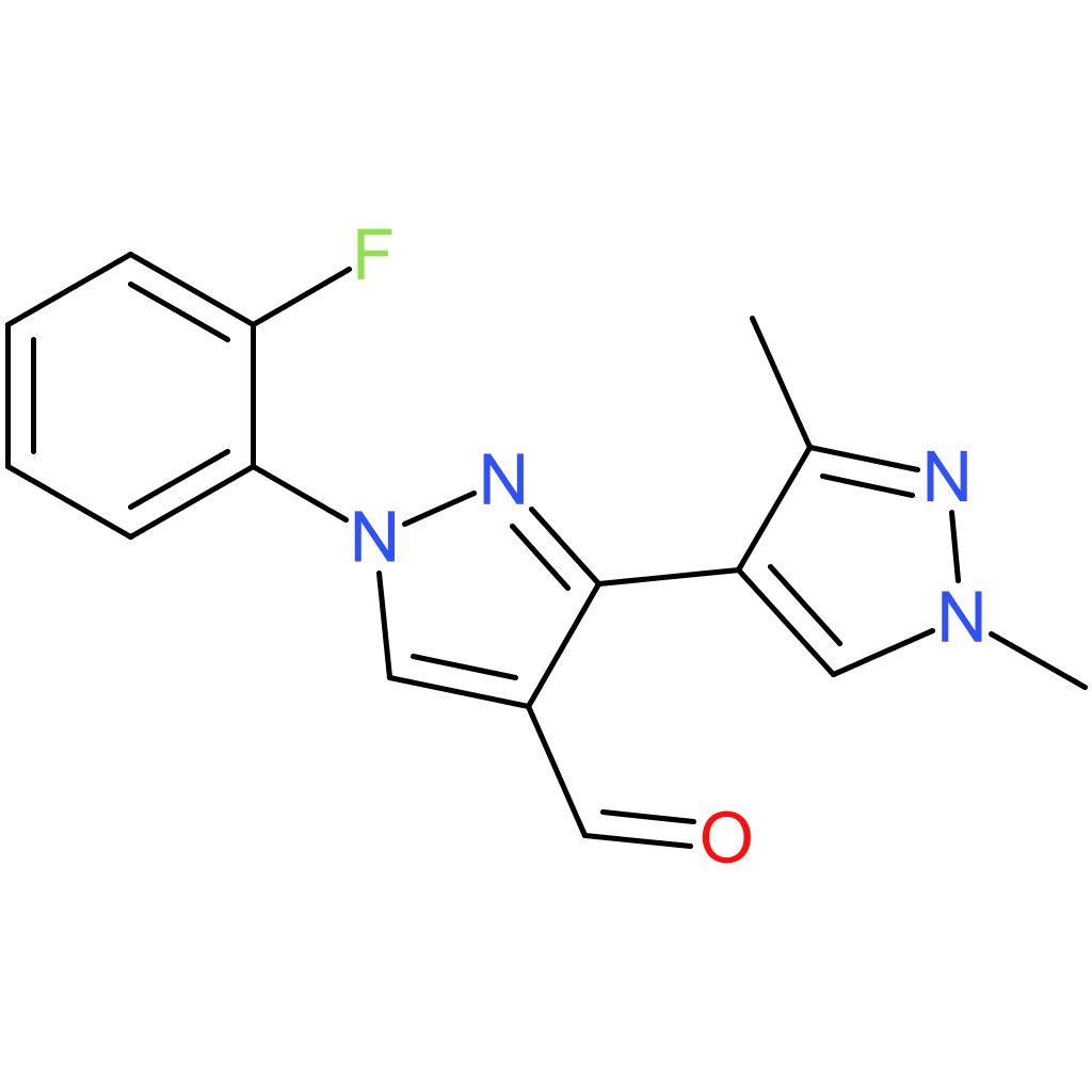 1-(2-fluorophenyl)-1′,3′-dimethyl-1H,1’H-[3,4′-bipyrazole]-4-carbaldehyde