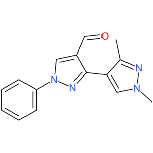 1′,3′-dimethyl-1-phenyl-1H,1’H-[3,4′-bipyrazole]-4-carbaldehyde