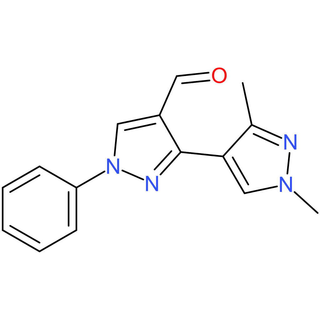 1′,3′-dimethyl-1-phenyl-1H,1’H-[3,4′-bipyrazole]-4-carbaldehyde