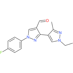 1′-ethyl-1-(4-fluorophenyl)-3′-methyl-1H,1’H-[3,4′-bipyrazole]-4-carbaldehyde