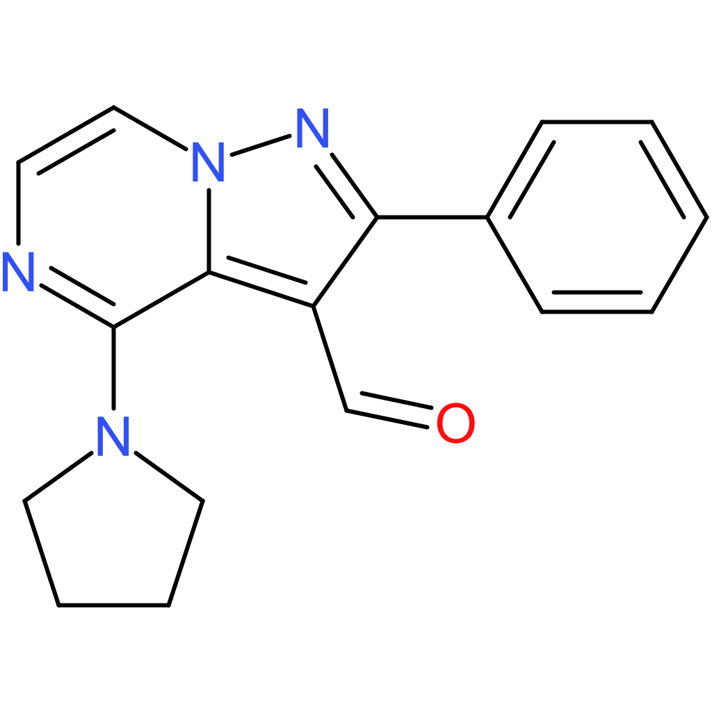 2-phenyl-4-(pyrrolidin-1-yl)pyrazolo[1,5-a]pyrazine-3-carbaldehyde