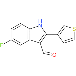 5-fluoro-2-(thiophen-3-yl)-1H-indole-3-carbaldehyde