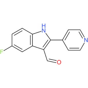5-fluoro-2-(pyridin-4-yl)-1H-indole-3-carbaldehyde