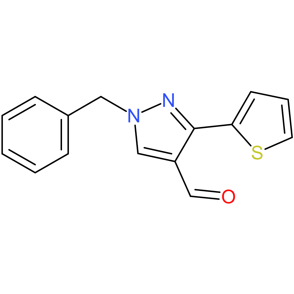 1-benzyl-3-(thiophen-2-yl)-1H-pyrazole-4-carbaldehyde