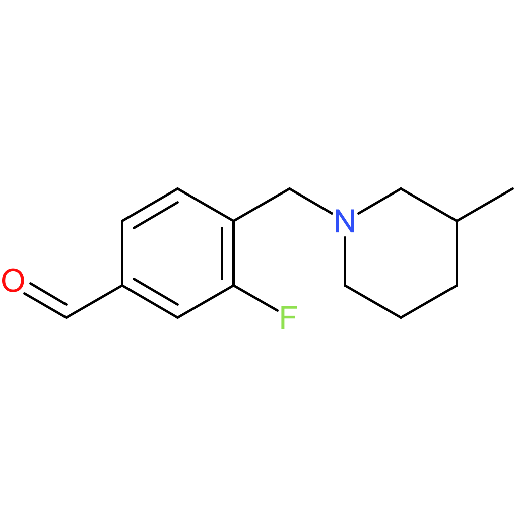 3-fluoro-4-((3-methylpiperidin-1-yl)methyl)benzaldehyde