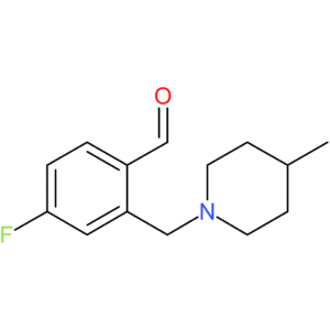 4-fluoro-2-((4-methylpiperidin-1-yl)methyl)benzaldehyde