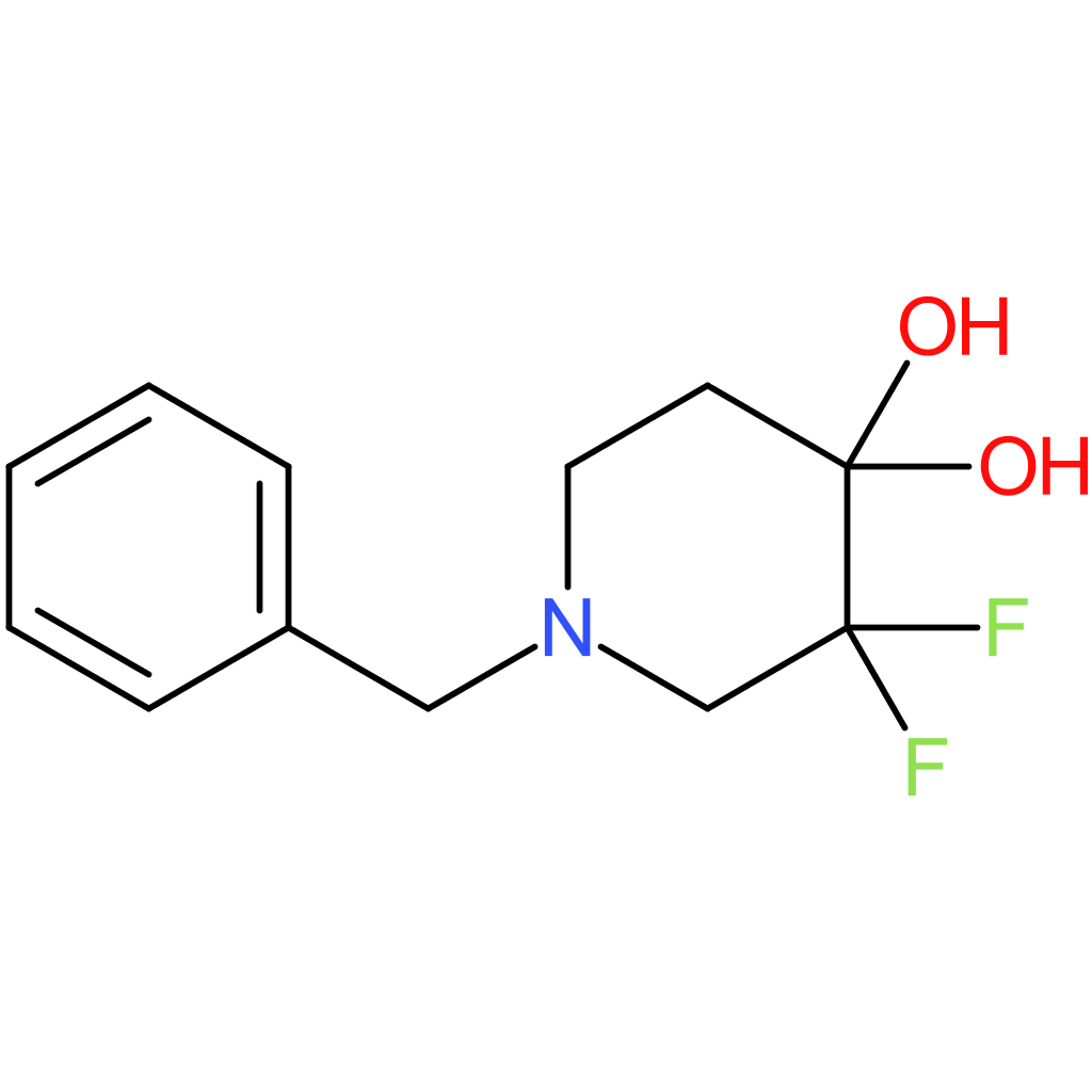 1-benzyl-3,3-difluoropiperidine-4,4-diol