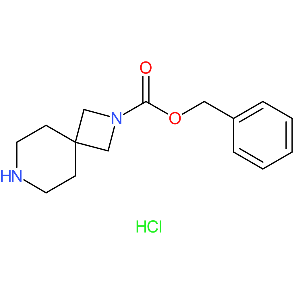 2,?7-?diazaspiro[3.5]?nonane-?2-?carboxylic acid, phenylmethyl ester, hydrochloride (1:1)