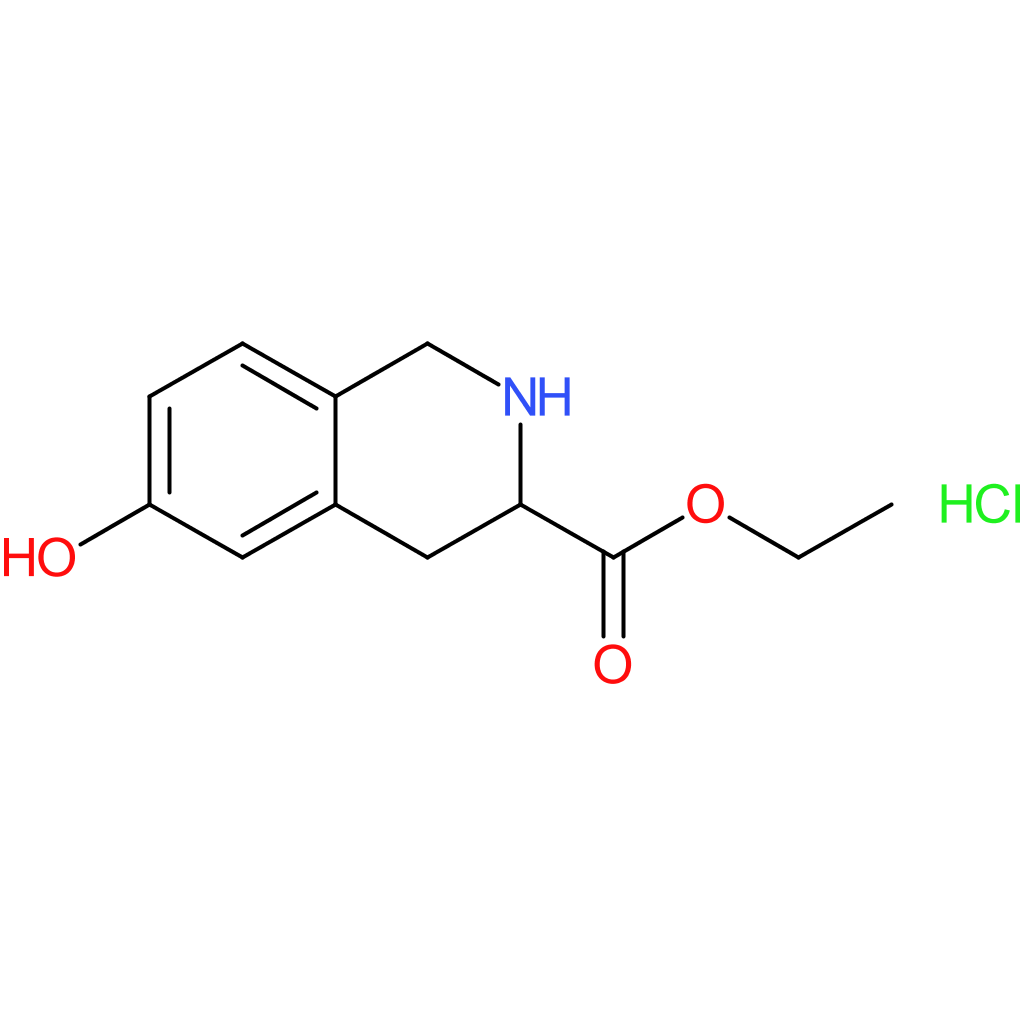 3-isoquinolinecarboxylic acid, 1,2,3,4-tetrahydro-6-hydroxy-, ethyl ester, hydrochloride (1:1)
