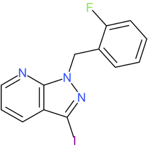 1-[(2-fluorophenyl)methyl]-3-iodo-1H-pyrazolo[3,4-b]pyridine