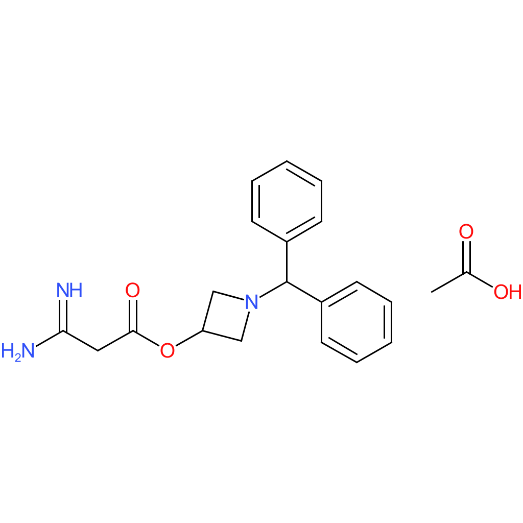 1-(diphenylmethyl)azetidin-3-yl 2-carbamimidoylacetate acetate