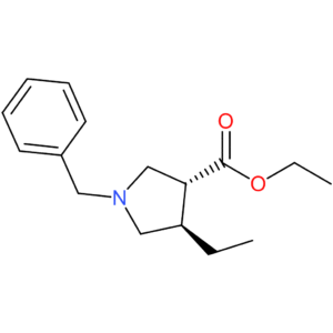 trans-3-Pyrrolidinecarboxylic acid, 4-ethyl-1-(phenylmethyl)-, ethyl ester,