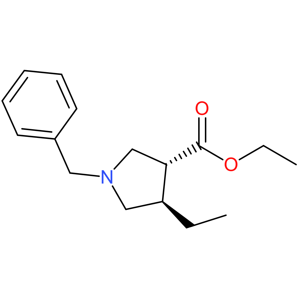 trans-3-Pyrrolidinecarboxylic acid, 4-ethyl-1-(phenylmethyl)-, ethyl ester,