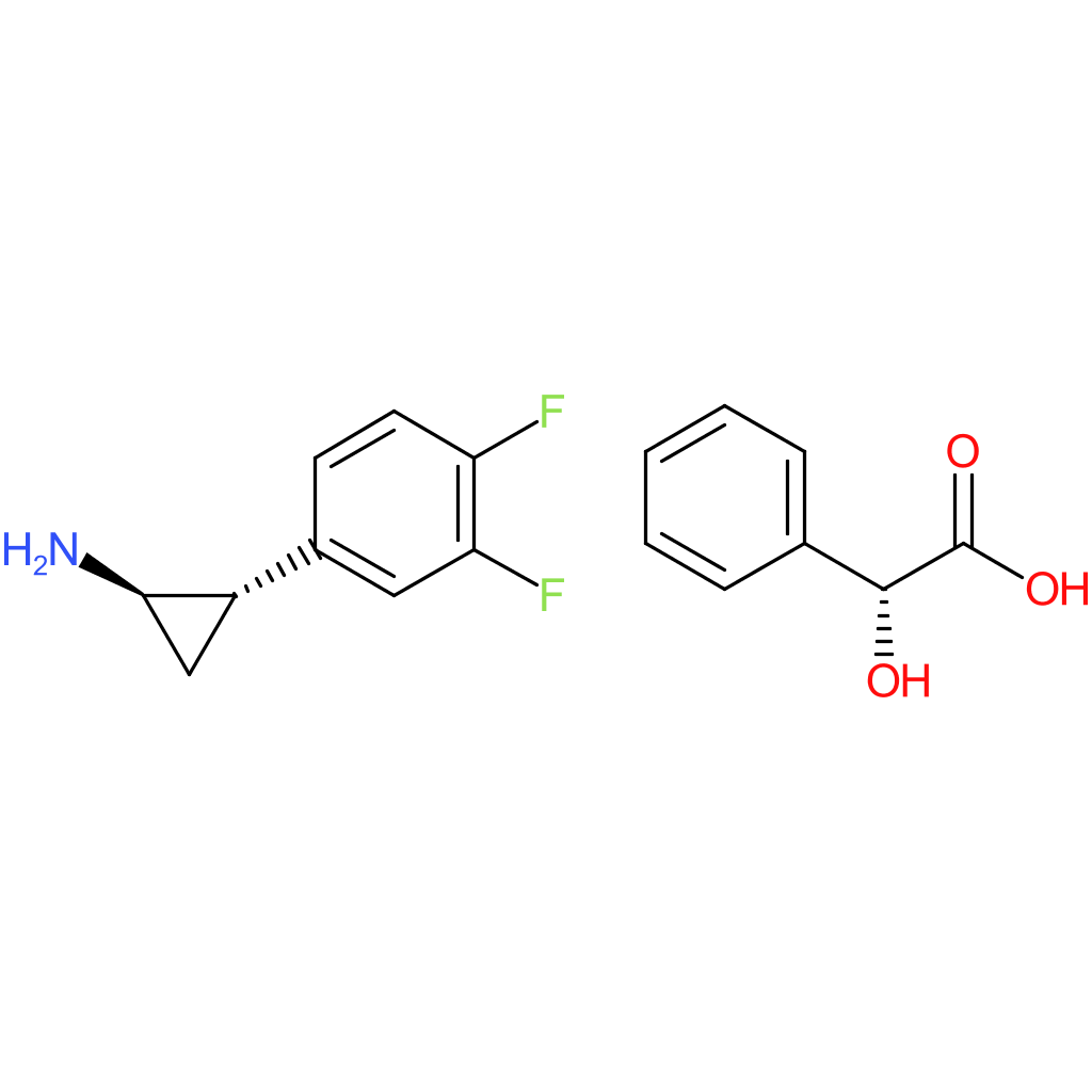(1R,2S)-2-(3,4-difluorophenyl)cyclopropan-1-amine; (2R)-2-hydroxy-2-phenylacetic acid