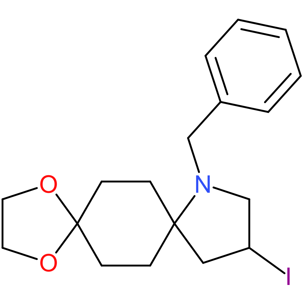 9-benzyl-11-iodo-1,4-dioxa-9-azadispiro[4.2.48.25]tetradecane