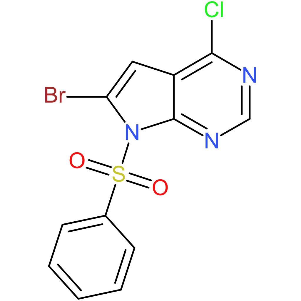 7-(benzenesulfonyl)-6-bromo-4-chloro-7H-pyrrolo[2,3-d]pyrimidine