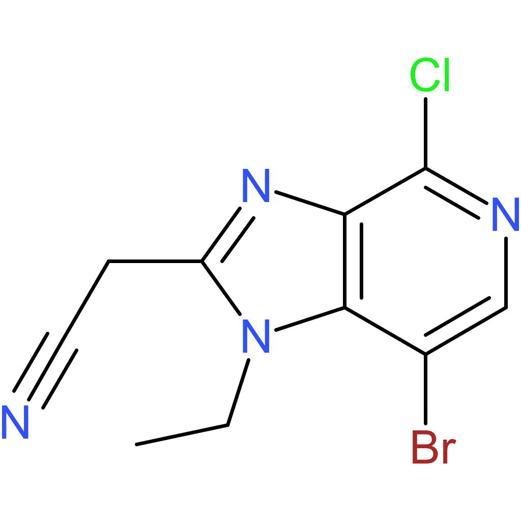 2-{7-bromo-4-chloro-1-ethyl-1H-imidazo[4,5-c]pyridin-2-yl}acetonitrile