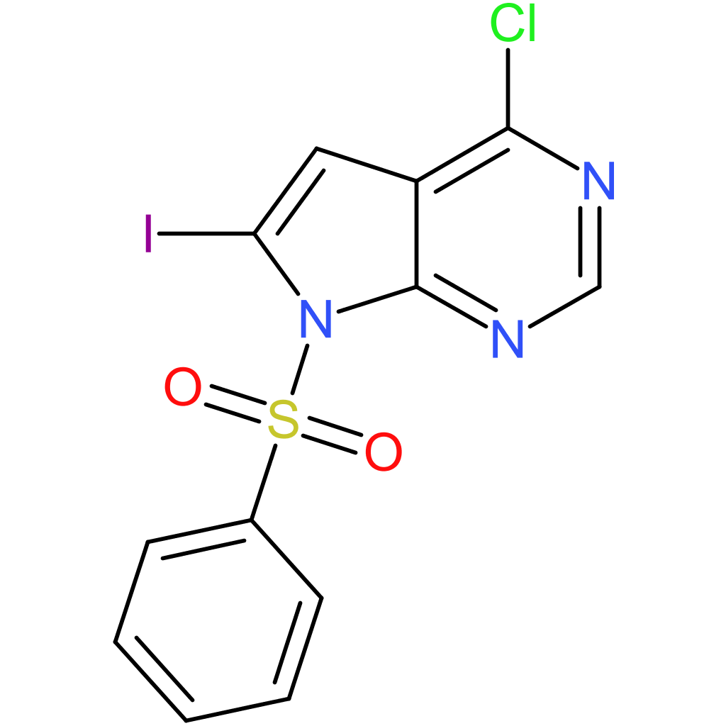 7-(benzenesulfonyl)-4-chloro-6-iodo-7H-pyrrolo[2,3-d]pyrimidine