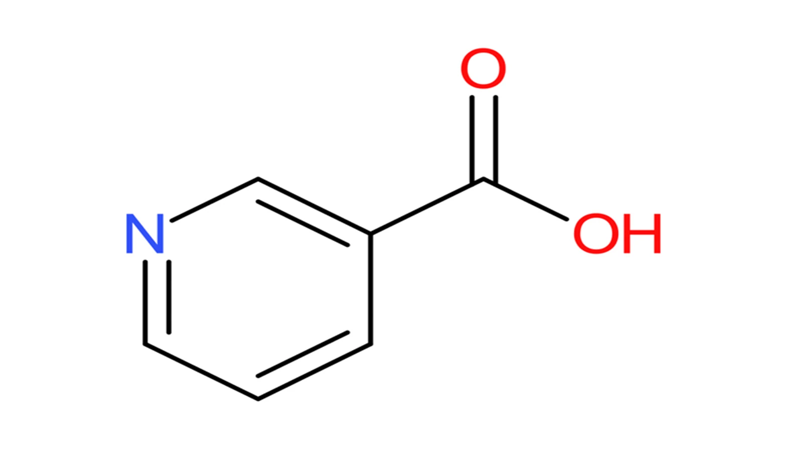 chemical structure of nicotinic acid (pyridine 3 carboxylic acid, niacin)