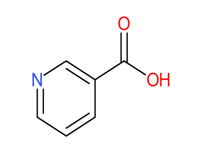 chemical structure of nicotinic acid (pyridine 3 carboxylic acid, niacin)