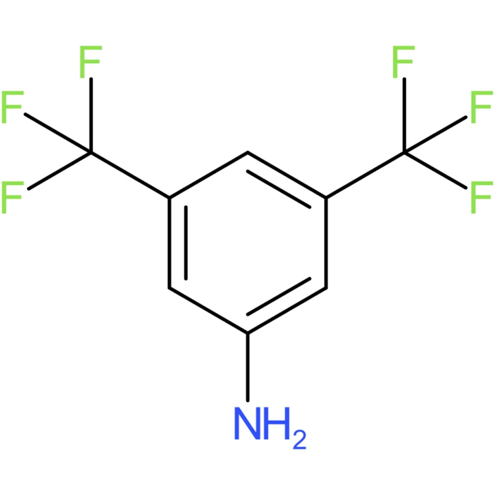 skeletal formula of 3,5‑bis(trifluoromethyl)aniline